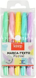 Marca Texto 5 Cores Pastel Keep Multilaser