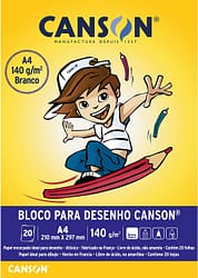 Bloco Desenho A4 Canson 140g/m² 20 Folhas