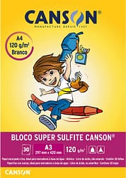 Bloco Super Sulfite A3 Canson 120g/m² 30 Folhas