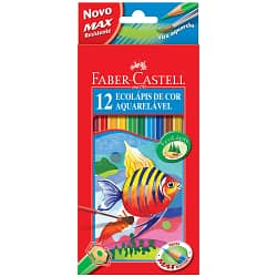 Lápis de Cor Ecolápis Aquarelável 12 Cores Faber-Castell