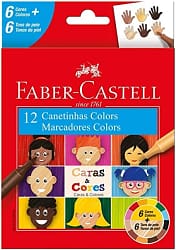 Canetinha Caras & Cores 12 Cores Faber-Castell