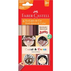 Lápis De Cor Jumbo Caras E Cores 6 Cores Faber-Castell