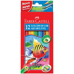 Lápis de Cor Ecolápis Aquarelável 12 Cores Faber-Castell