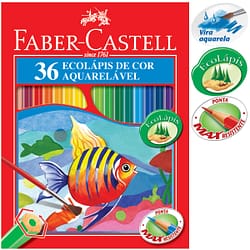 Lápis de Cor Ecolápis Aquarelável 36 Cores Faber-Castell