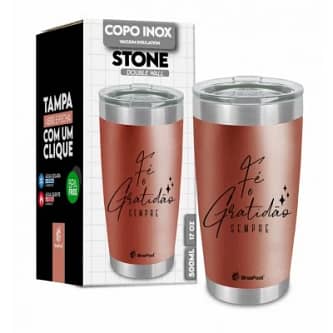 Copo Térmico Stone Fé e Gratidão - 500ml