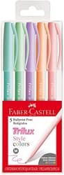 Caneta Esferográfica Trilux 5 Cores Pastel Faber-Castell